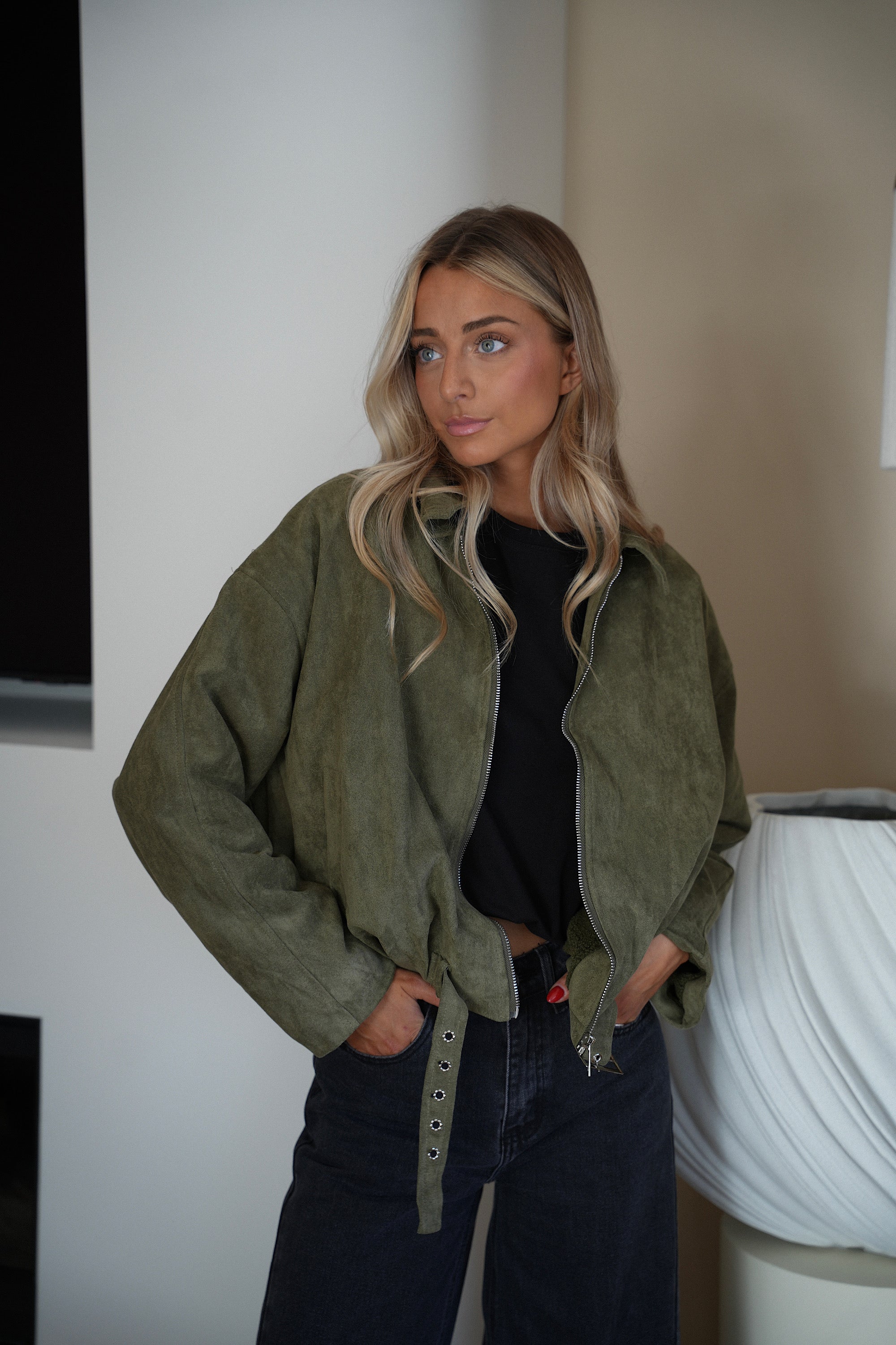 Esteban kaki - Veste suédée