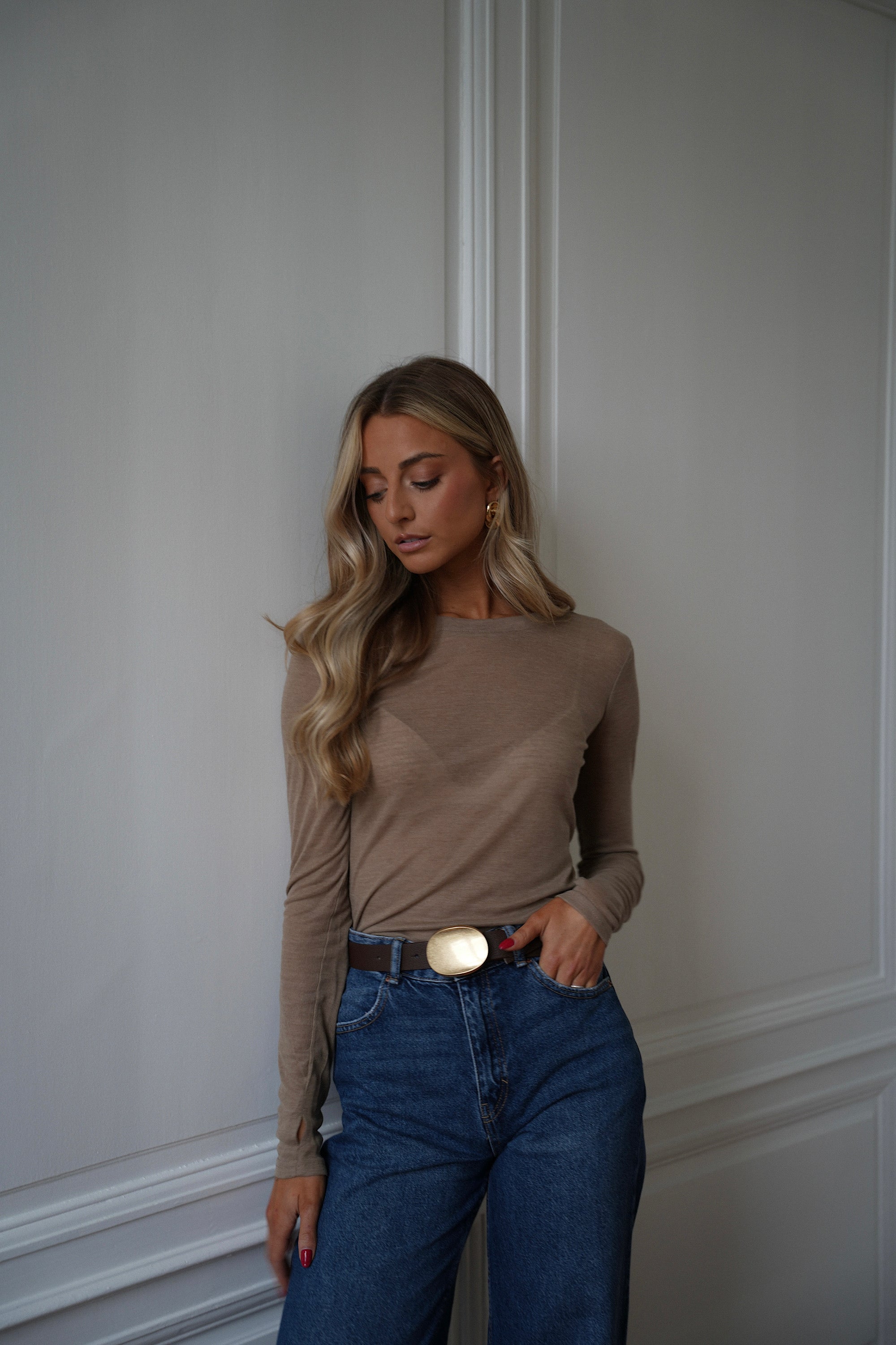 Gael beige - T-shirt manches longues