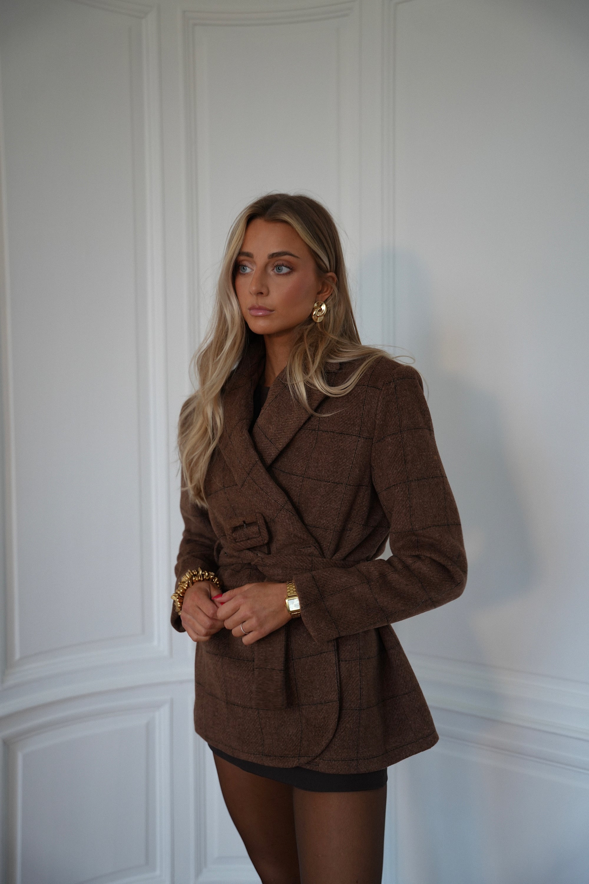 Olivia marron - Veste blazer en laine