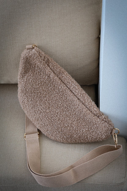 Amélia taupe - Sac banane mouton