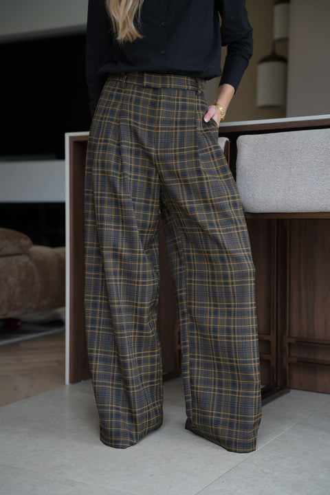 Lola jaune - Pantalon à carreaux