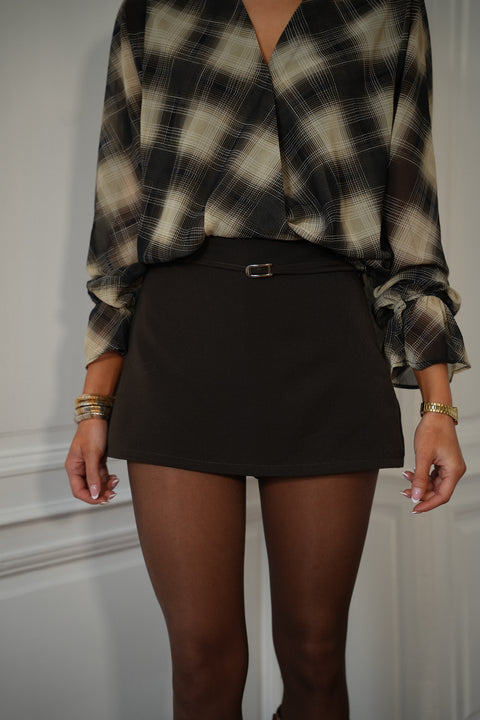 Marion chocolat - Jupe short