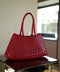 Greta rouge - Sac en cuir tressé