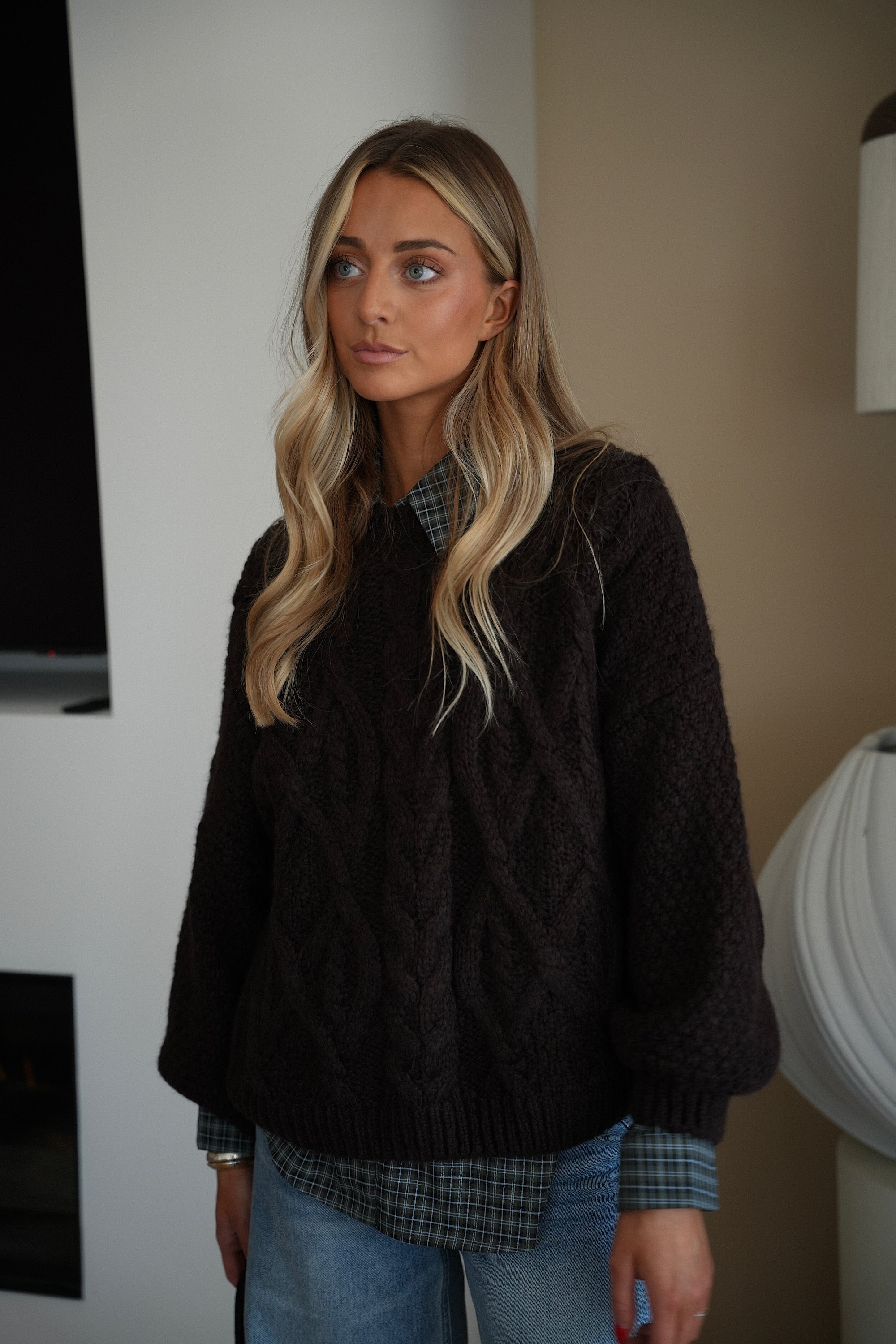 Santana chocolat - Pull torsadé