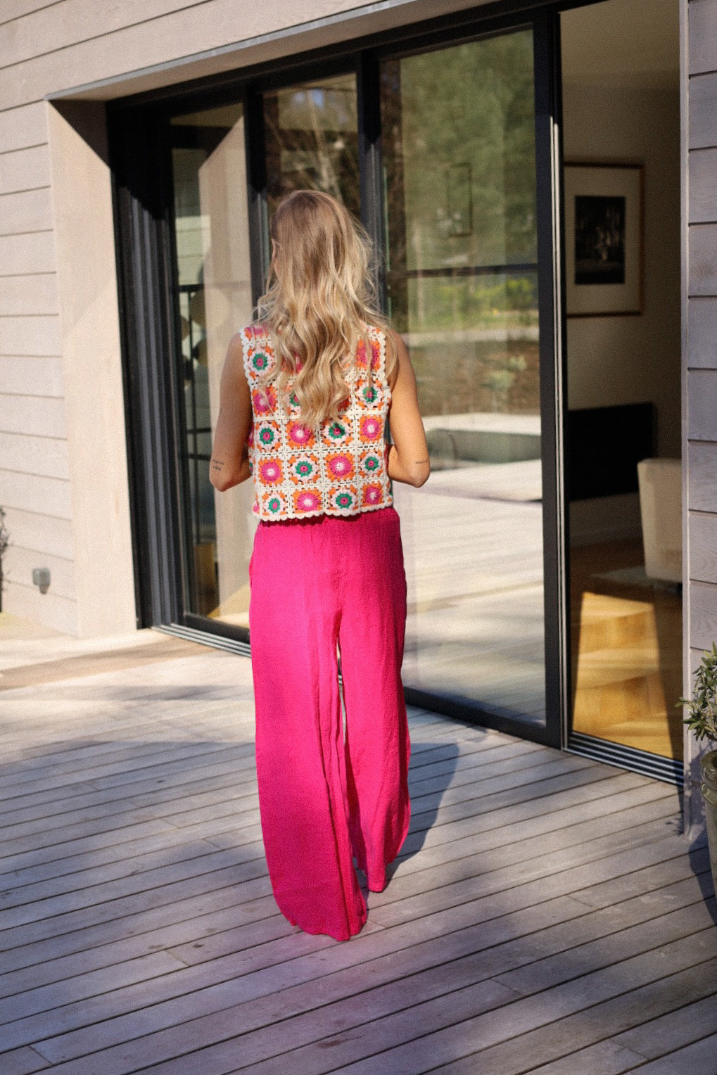 Lindie fuschia - Pantalon lin