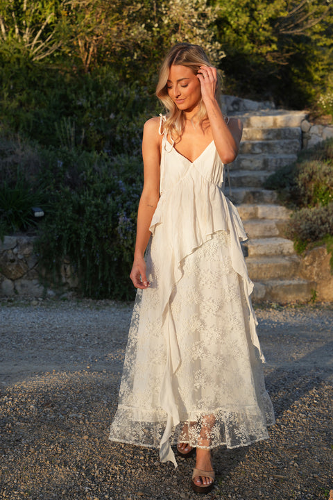 Rebecca crème - Robe longue