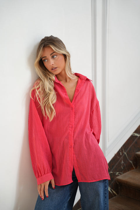 Sellia rouge - Chemise rayée