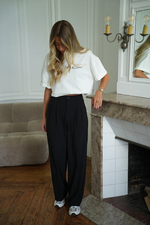 Alfa noir - Pantalon droit