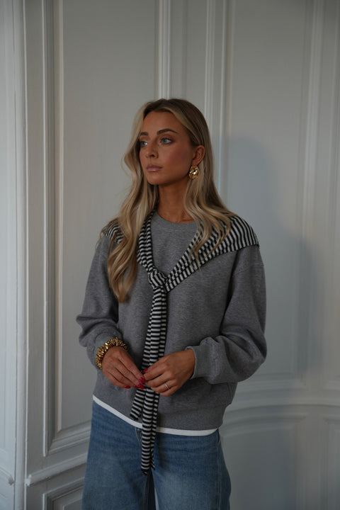 Nico gris clair - Sweat marinière