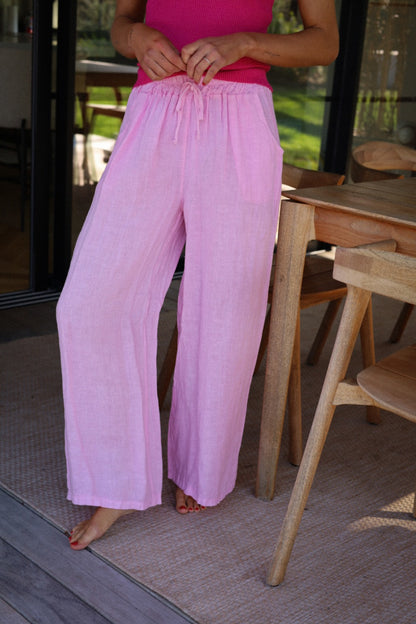 Lindie rose - Pantalon lin