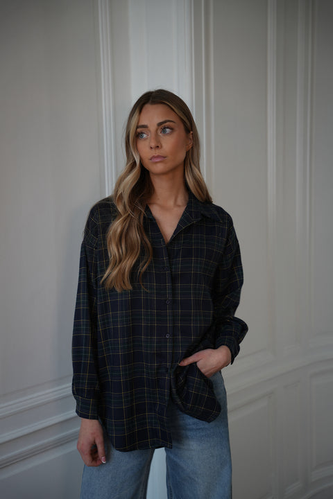 Amanda marine - Chemise à carreaux