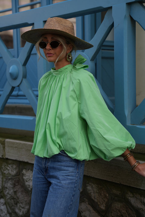 Lorena verte - Blouse dos nu