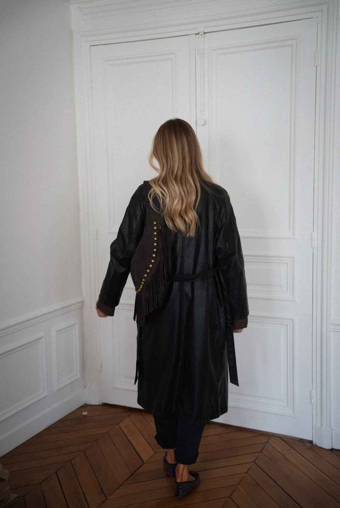 Penelope noir - Manteau en cuir