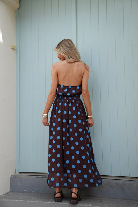 Eve chocolat - Robe à pois