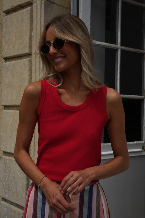 Maya rouge - Top sans manches