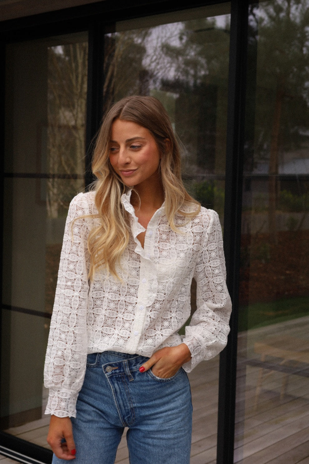 Solan blanche - Blouse brodée