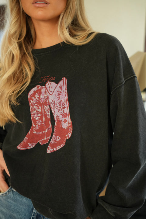 Aniya noir - Sweat-shirt imprimé