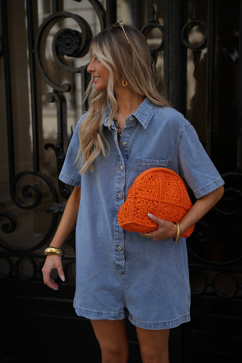 Suzon bleue - Combishort en jean