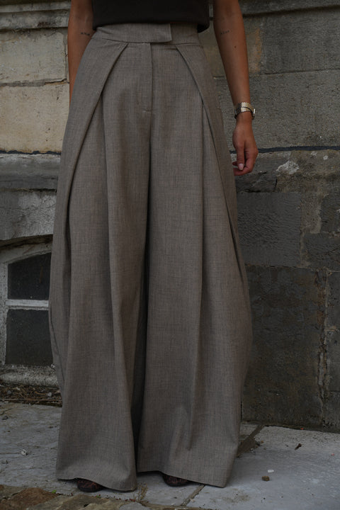 Tess taupe - Pantalon tailleur