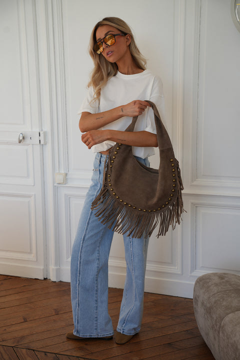 Kassandra taupe - Sac en cuir
