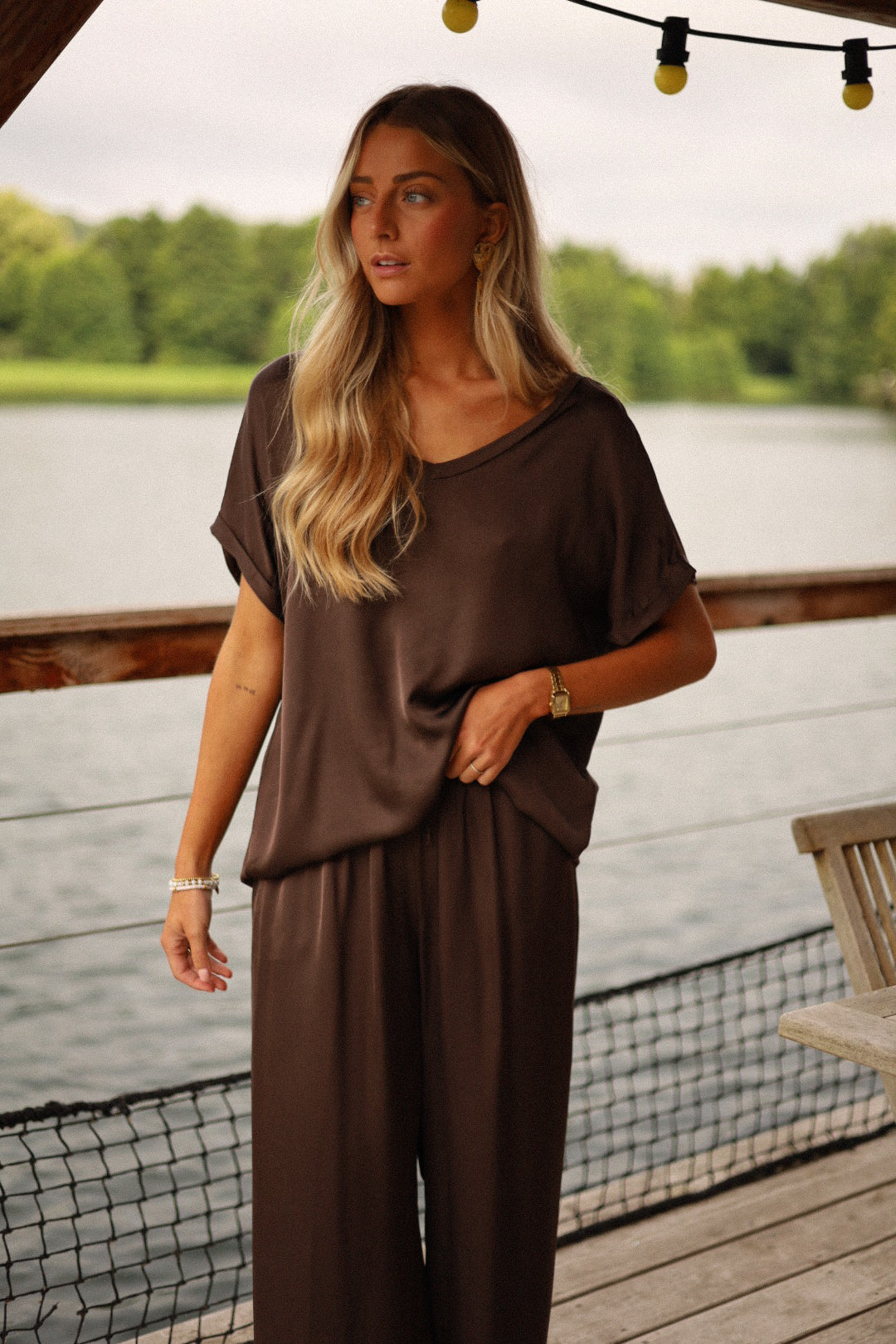 Lorio chocolat - T-shirt satiné