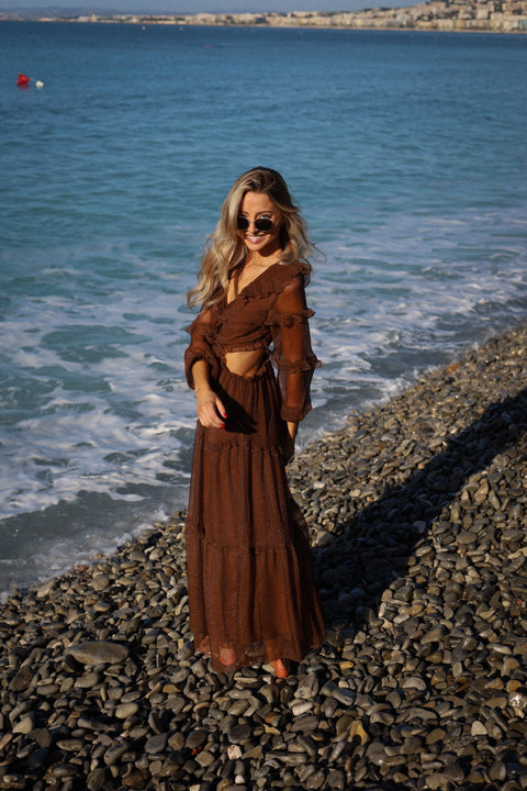 Lorie marron - Robe longue