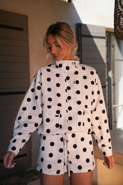 Luna blanche - Veste à pois