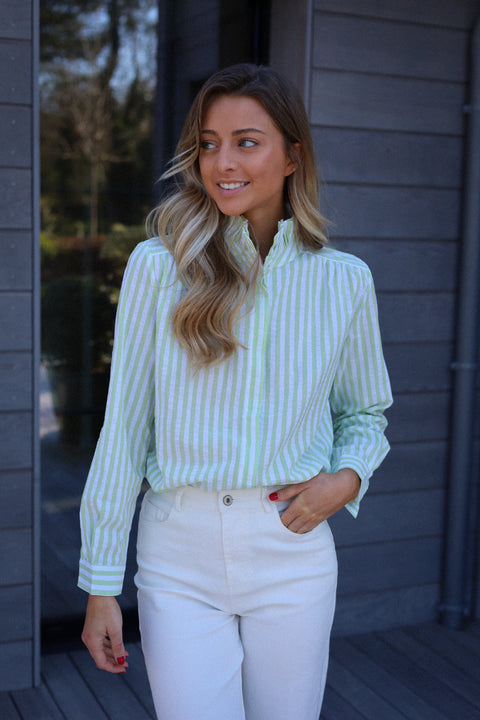 Priscilla verte - Blouse rayée