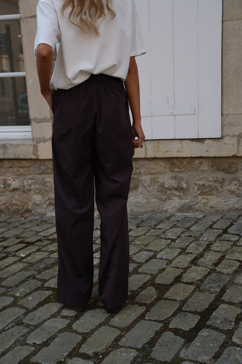 Meryam prune - Pantalon ample