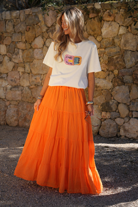 Sali blanc - T-shirt perlé