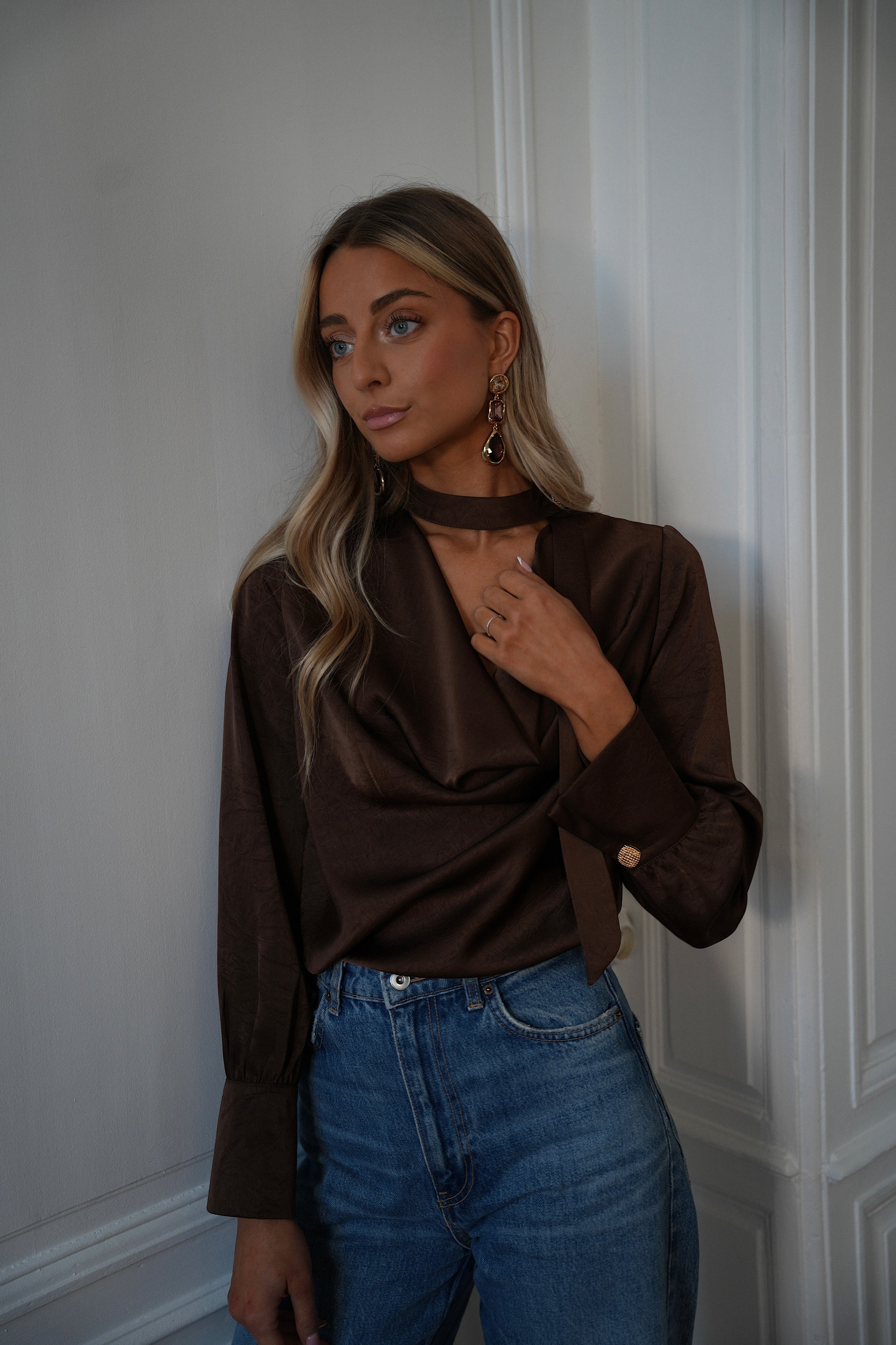 Sandra chocolat - Blouse fluide