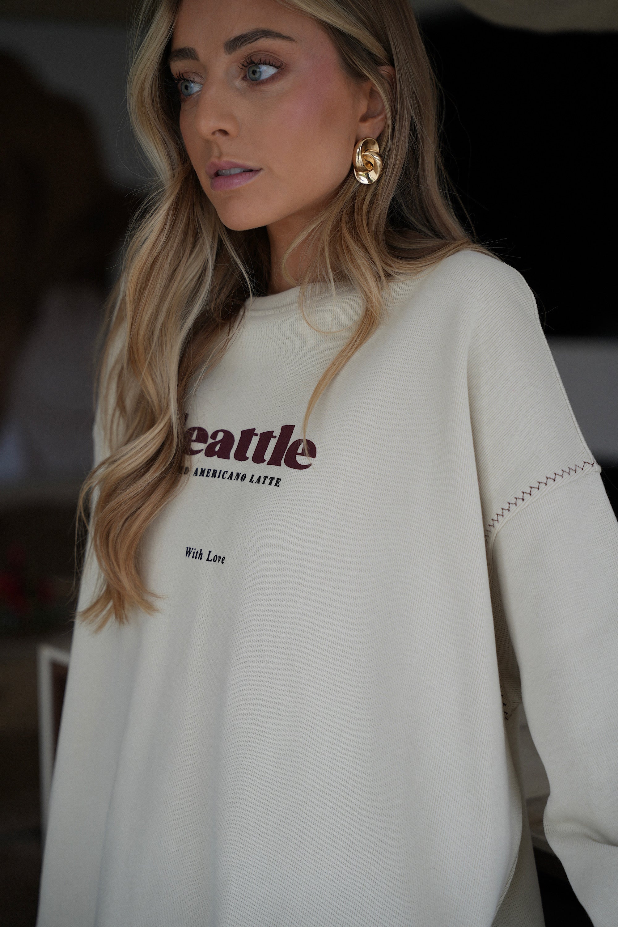 Seattle crème - Sweat-shirt ample