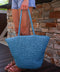 Opale bleu - Sac en paille