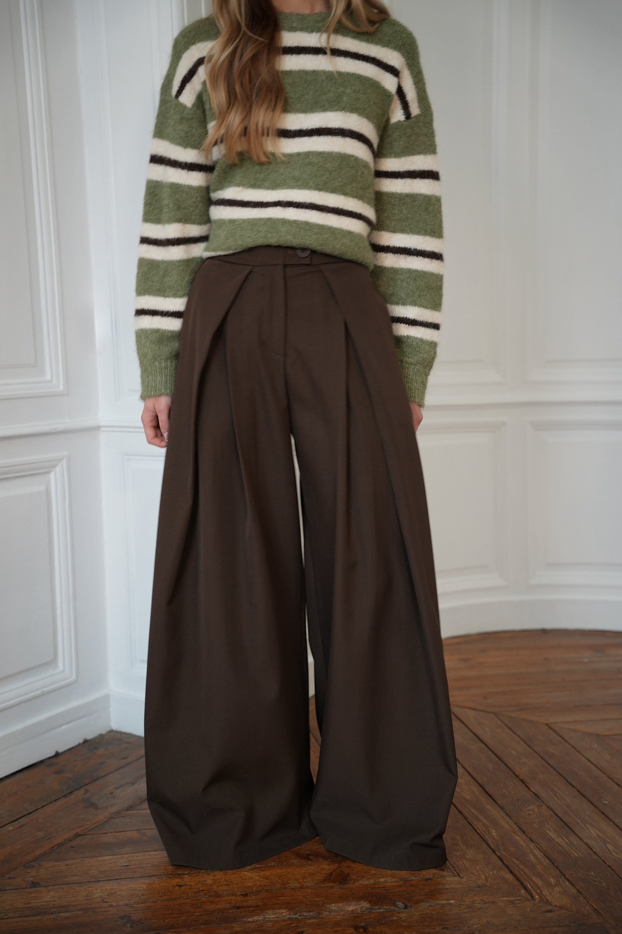 Chelsea chocolat - Pantalon ample