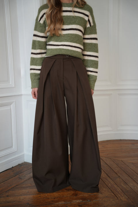 Chelsea chocolat - Pantalon ample