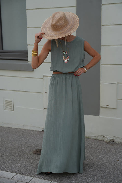 Elize kaki - Ensemble jupe/top