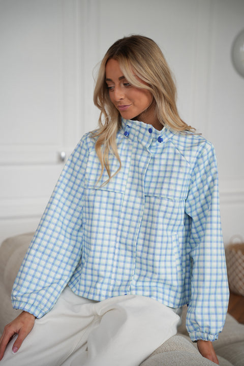Loren bleue - Veste à carreaux