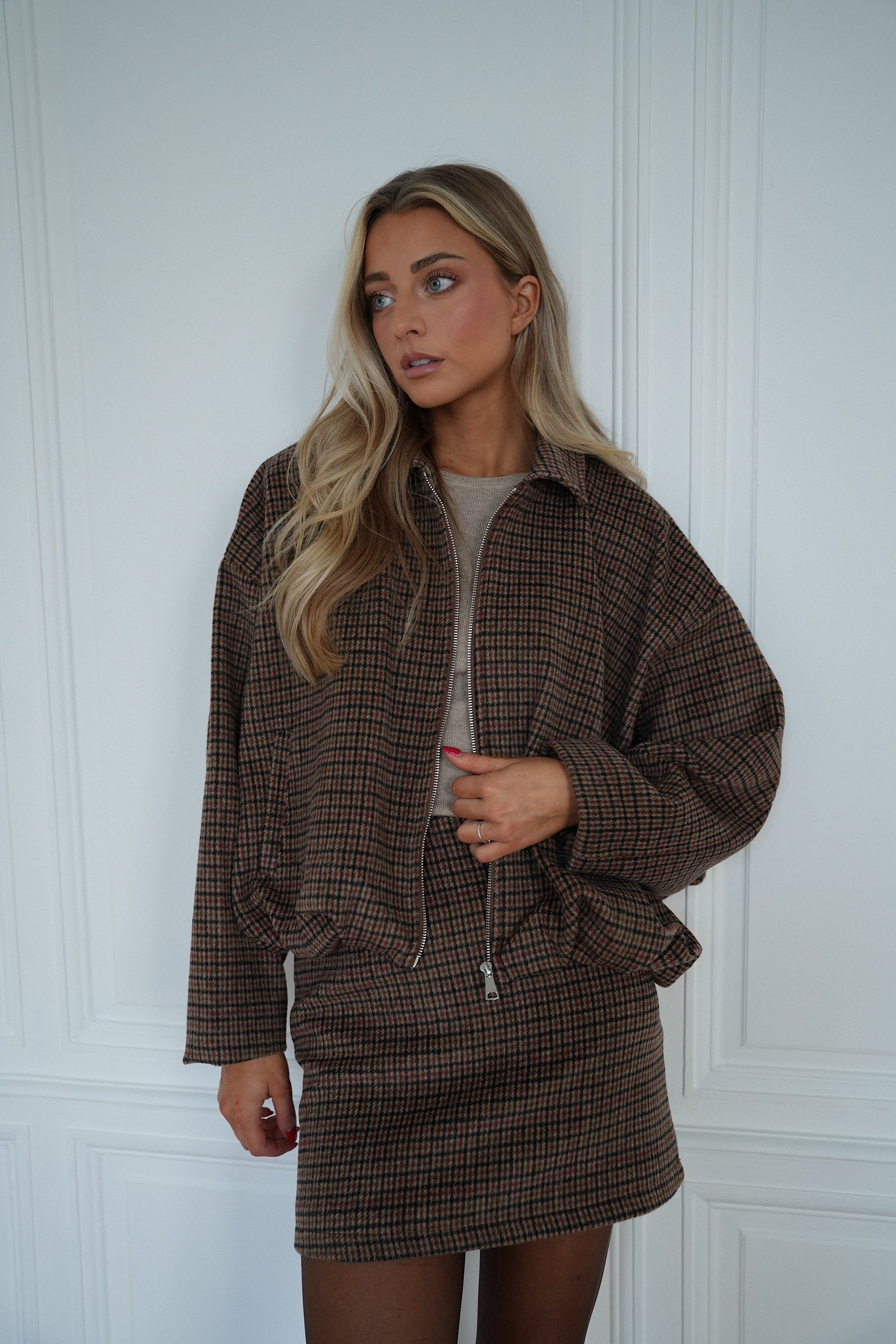 Roy marron - Veste à carreaux