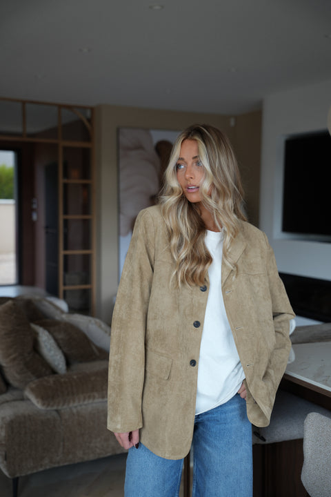 Trecy beige - Blazer suédé