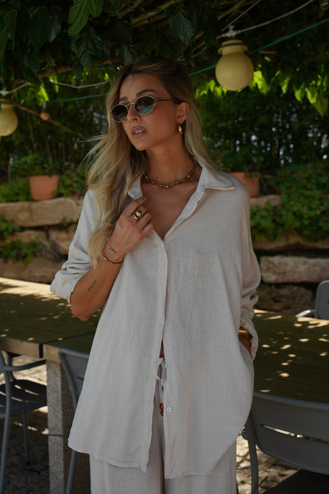 Lexie beige - Chemise dos nu