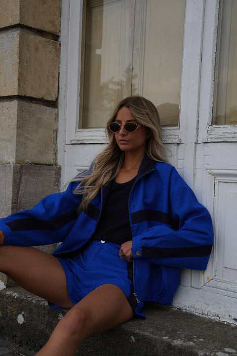 Sael bleue - Veste à bandes