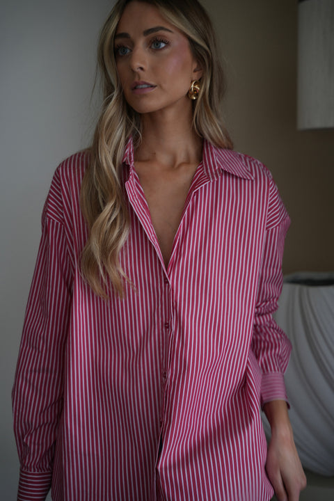 Sacha rouge - Chemise rayée