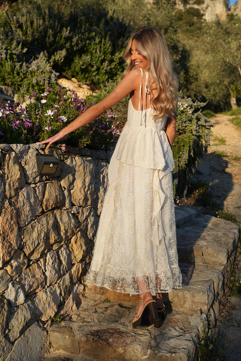 Rebecca crème - Robe longue