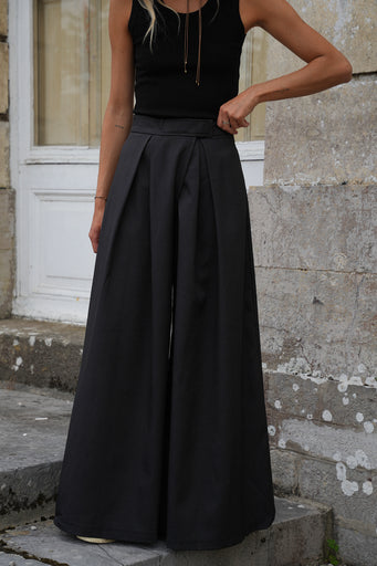 Manolia noir - Pantalon évasé