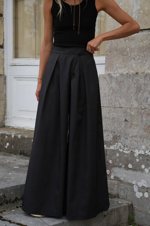 Manolia noir - Pantalon évasé