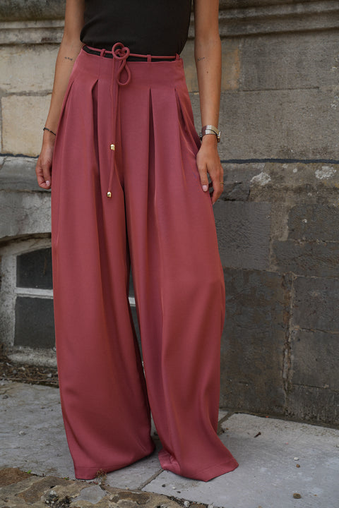 Elia terracotta - Pantalon droit