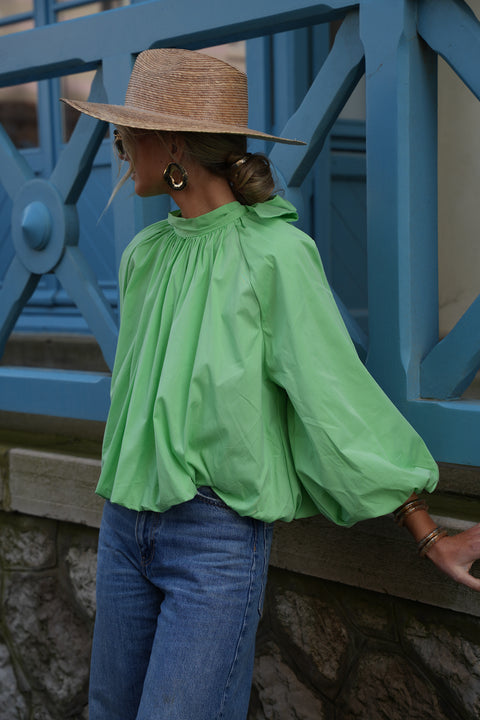 Lorena verte - Blouse dos nu
