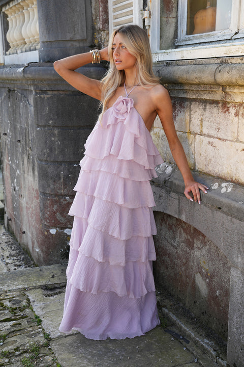 Ava lila - Robe volantée