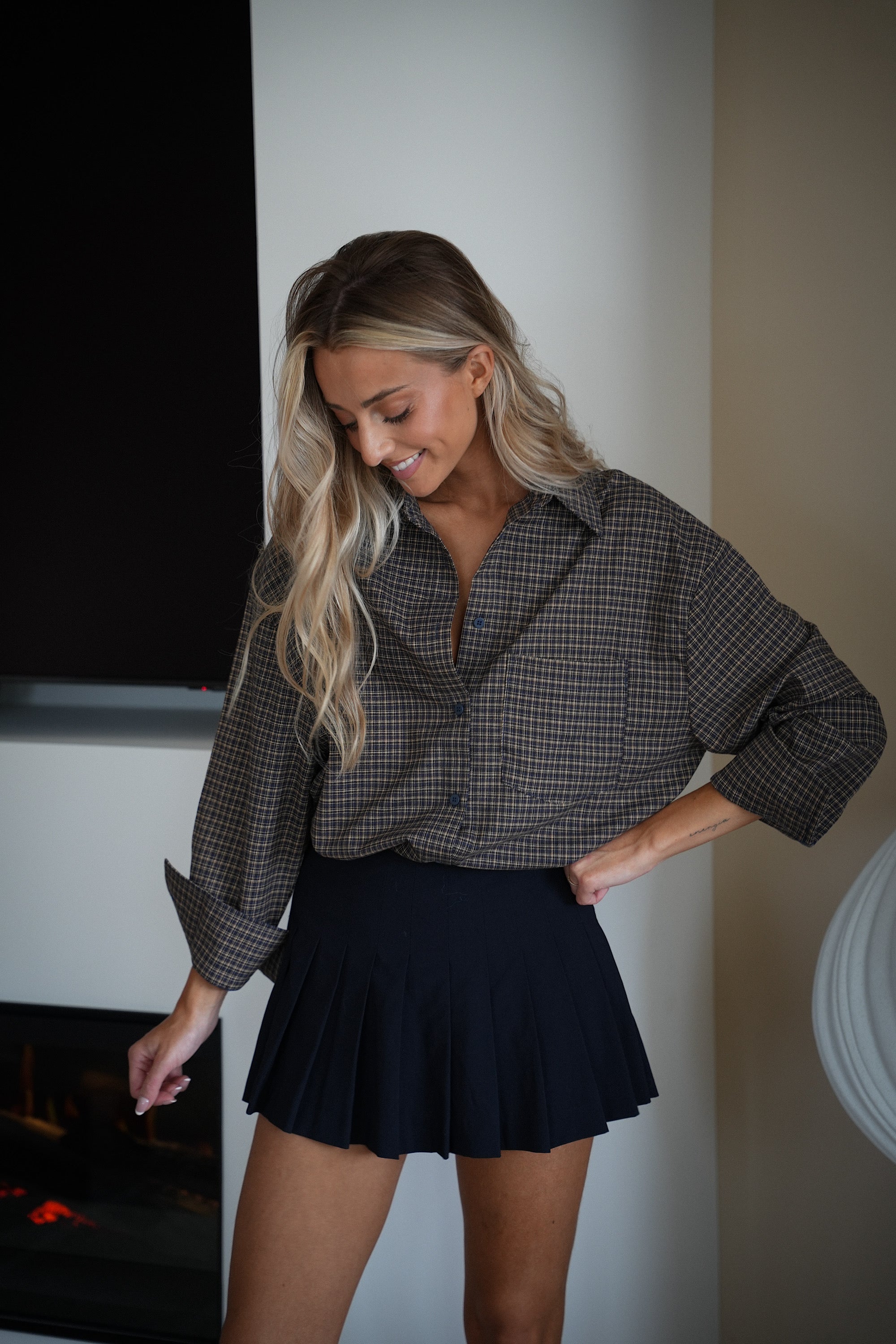 Agata bleue - Chemise à carreaux