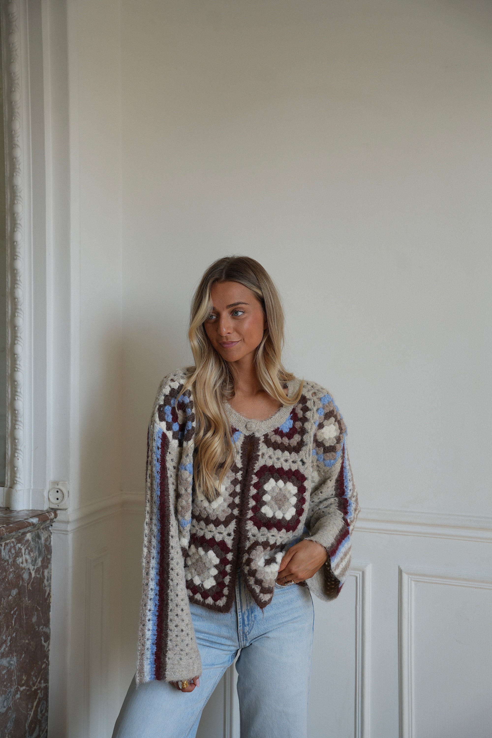Baya taupe - Gilet imprimé